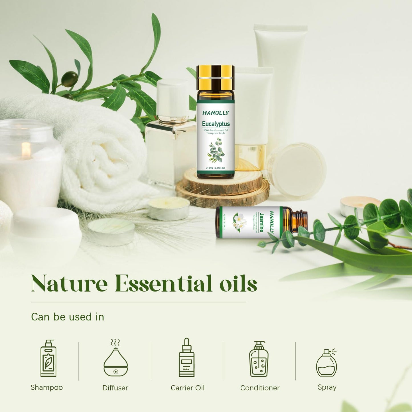Essential Oils Set - 24x5ml Premium Aromatherapy Kit for Diffuser & Skincare
