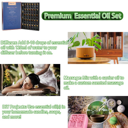 Wtrcsv Essential Oils Set 30x5 ml – Diffuser, Aromatherapy & DIY