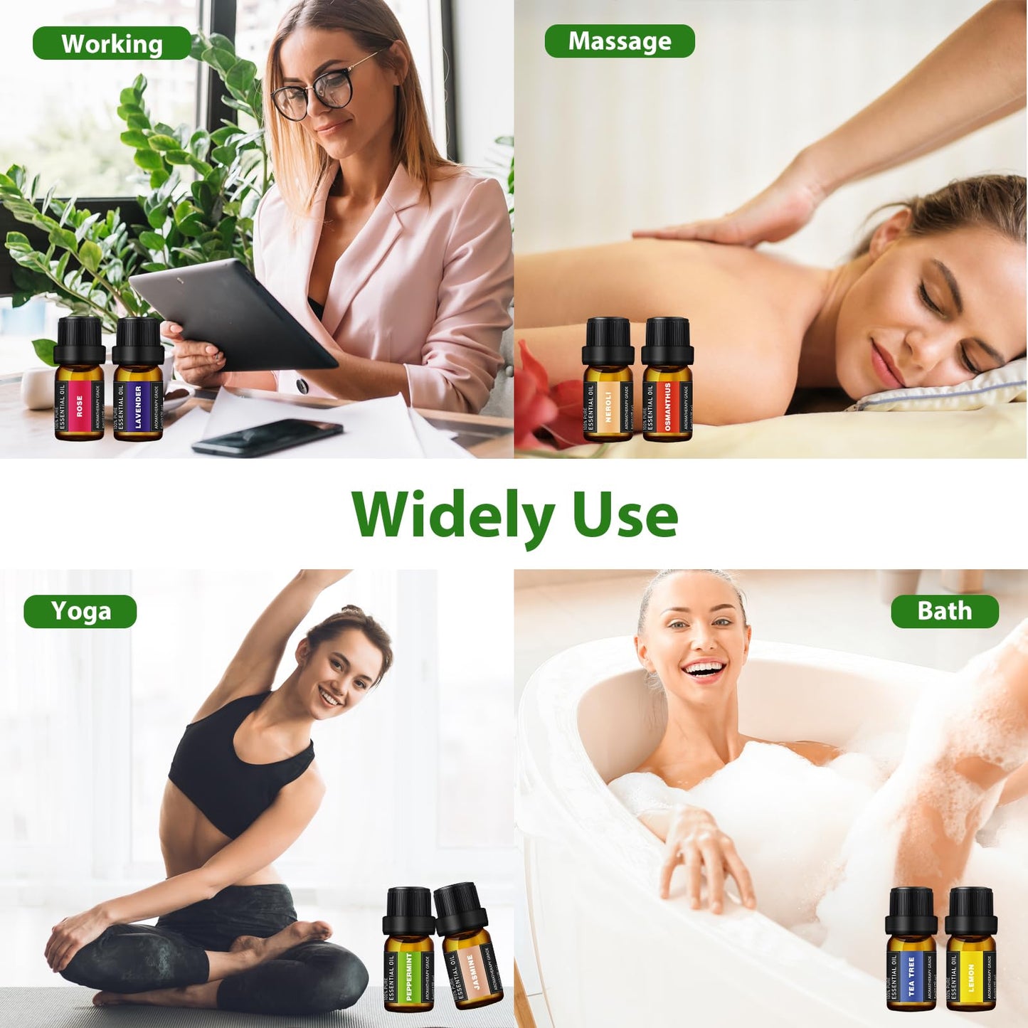 Essential Oils Set 36x5 ml for Massage, Diffuser, Humidifier, DIY Candles & Soaps