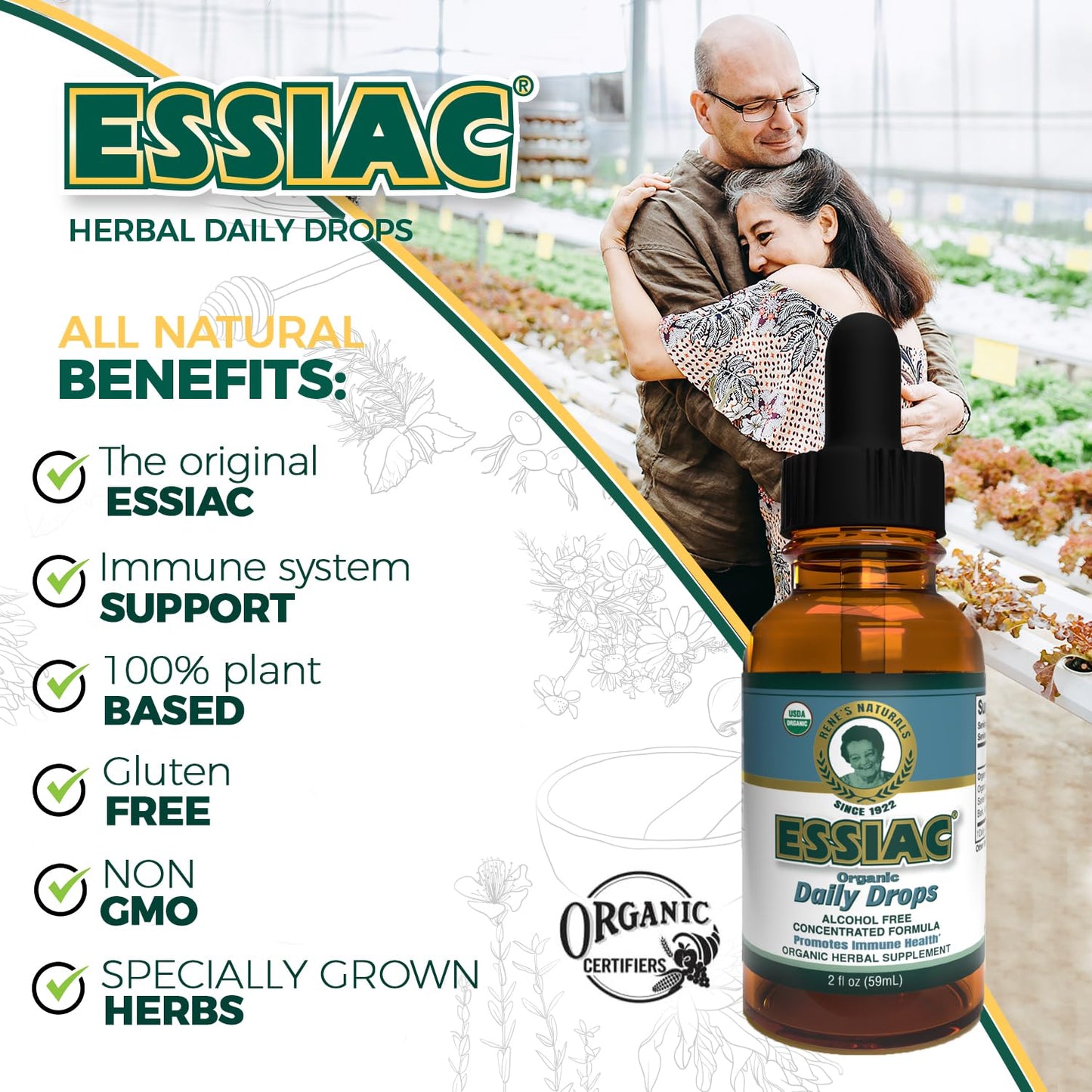 Essiac Original Tea Daily Drops – USDA Organic, Alcohol-Free | 2oz (59ml)