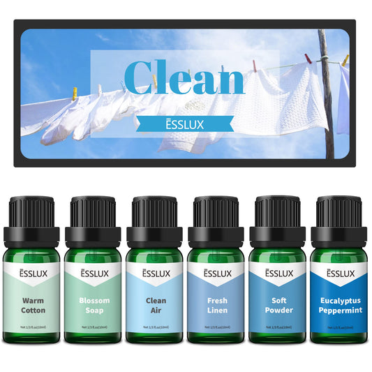 Fragrance Oil Set – ESSLux Clean Set (6x10ml) for Diffuser, Soap & Candle Making