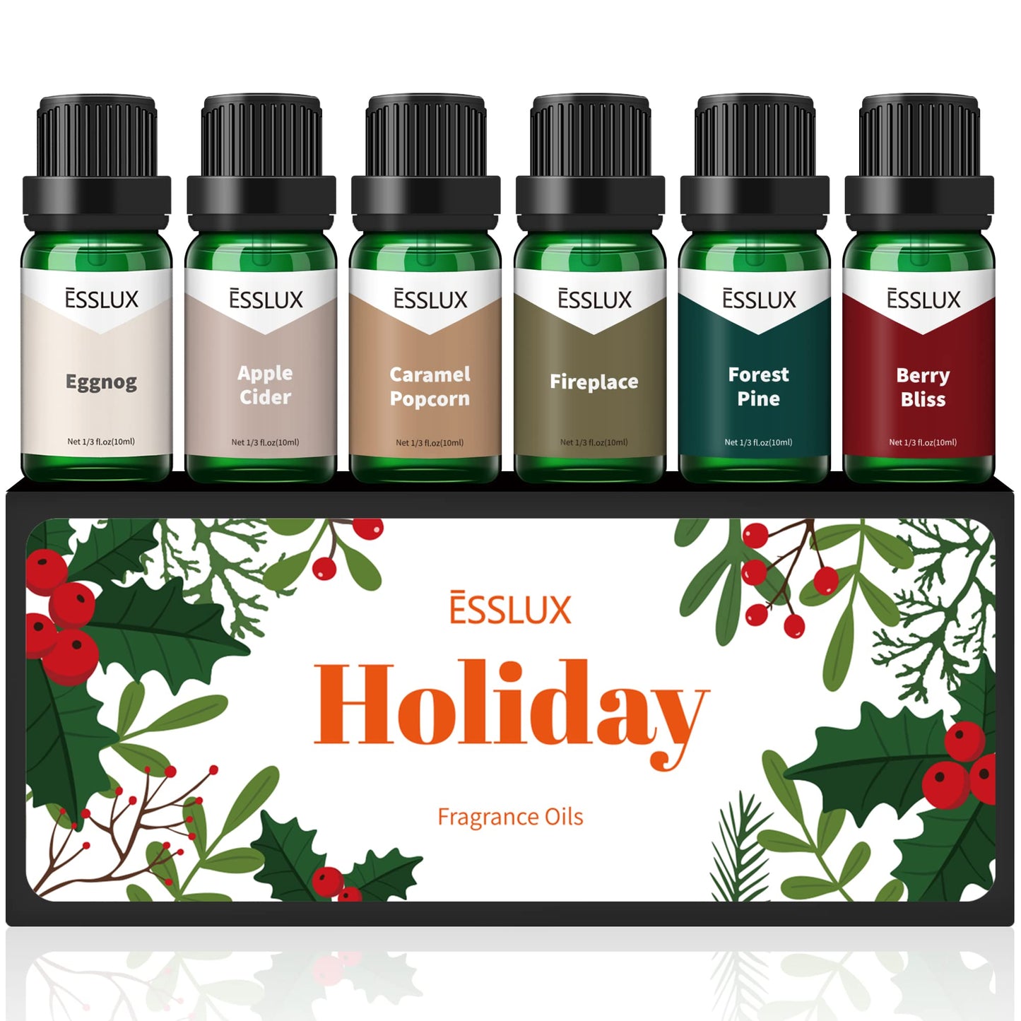 Fragrance Oil Holiday Gift Set – 6x10ml Scented Oils for Diffuser, Candle & Soap