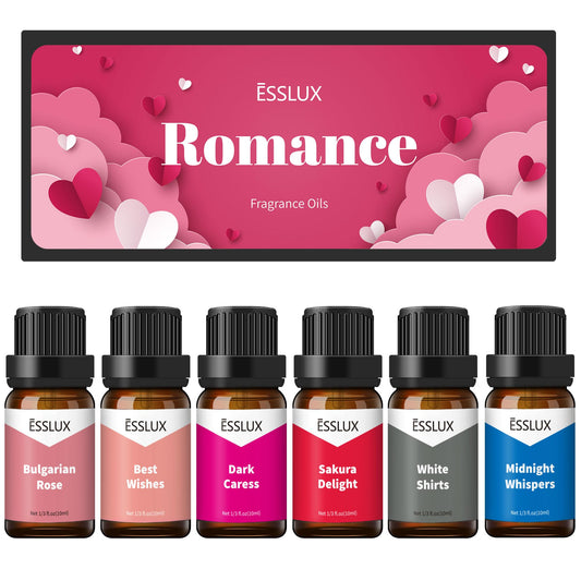 ESSLux Romance Fragrance Oils 6x10ml – Bulgarian Rose, Best Wishes & More