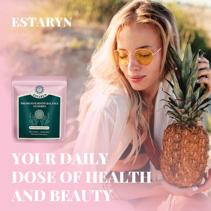 Estaryn Feminine Balance Gummies – Immune Support & pH Balance | Vegan, Gluten Free | Hawaiian Pineapple (60 Gummies, 30 Servings)