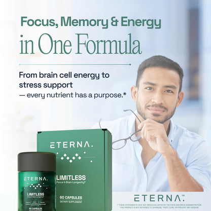 Eterna Limitless Nootropic – Brain & Focus Supplement (1 Month Supply)
