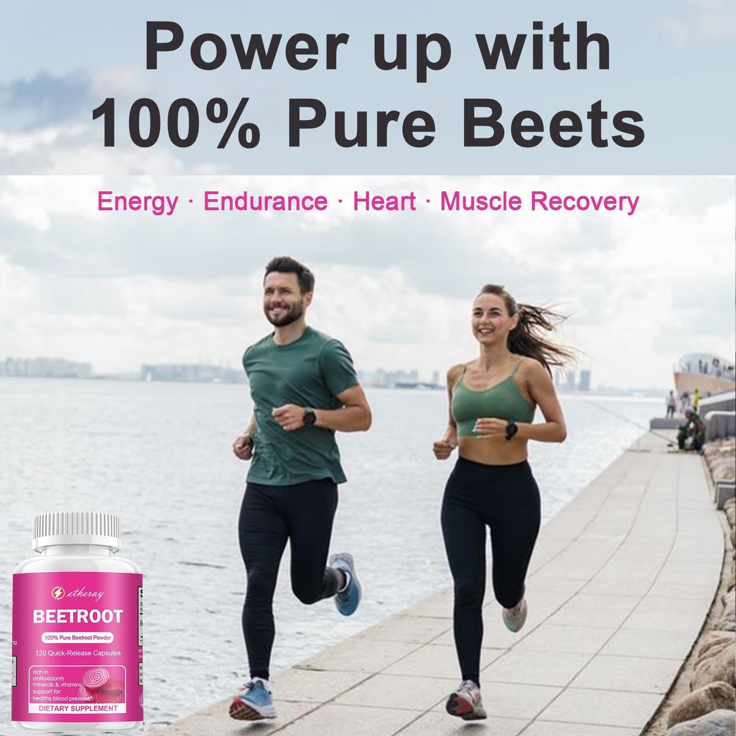 Etheray Beetroot Capsules – 120 Count, Pure Beet Root Powder, 60 Days Supply