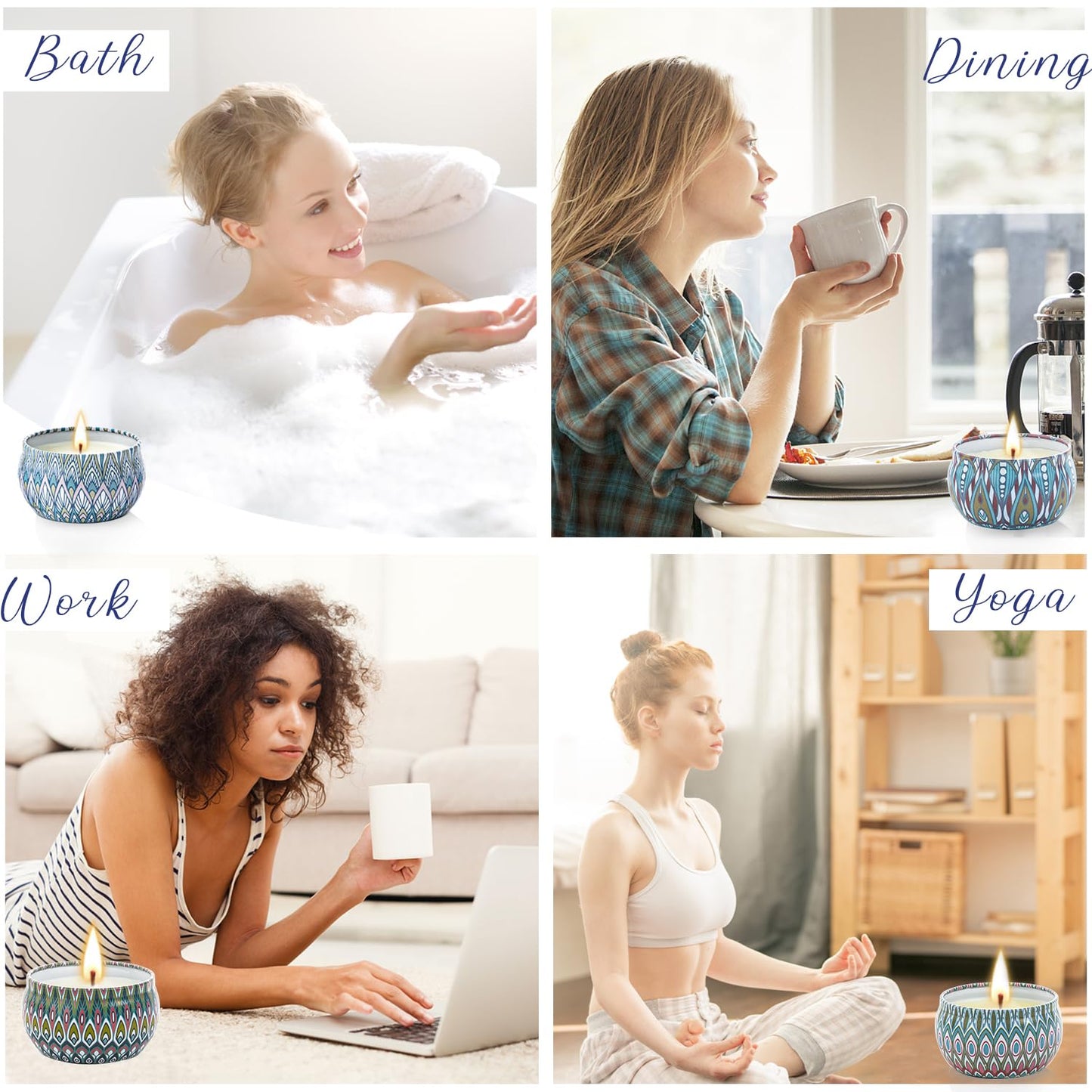 12-Pack Scented Candles Gift Set | Soy Wax Aromatherapy, 300H Burn Time