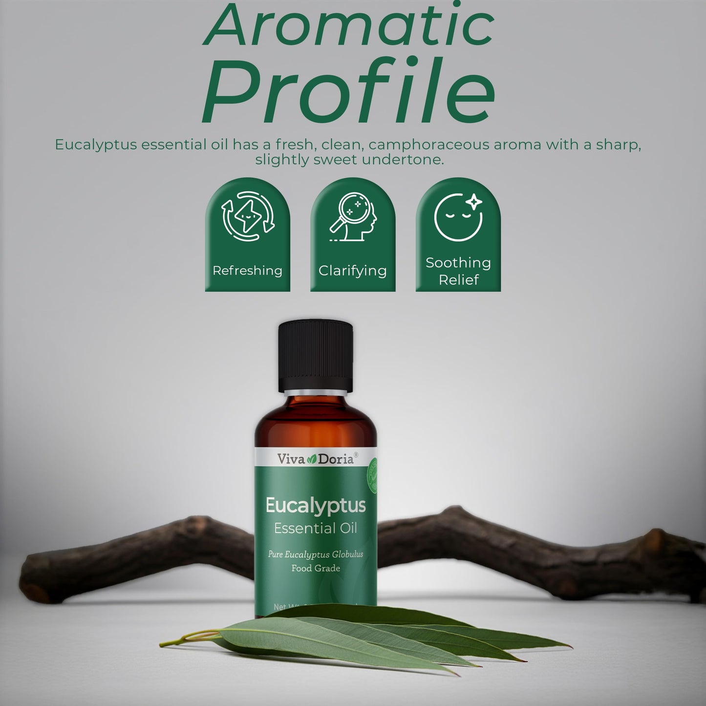 Viva Doria Eucalyptus Essential Oil – 100% Pure, Food Grade, Globulus, 30 mL