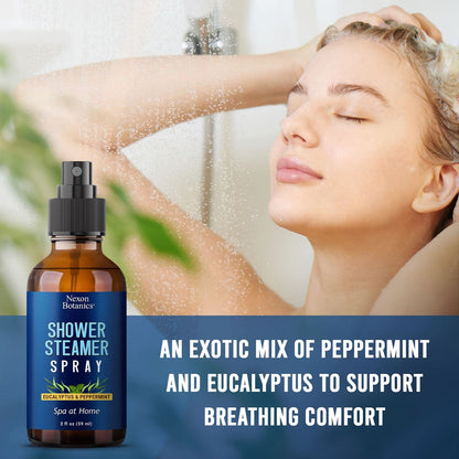 Eucalyptus & Peppermint Shower Steamer Spray 2 fl oz - Nexon Botanics | Aromatherapy Mist