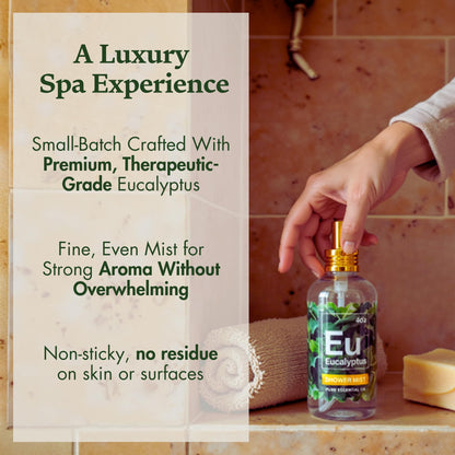 Eucalyptus Shower Spray 2 oz – Spa-Grade Aromatherapy, Made in USA