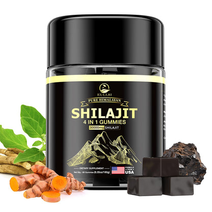 Eullsi Shilajit Gummies + Ashwagandha – 60 Count, Vegan & Non-GMO