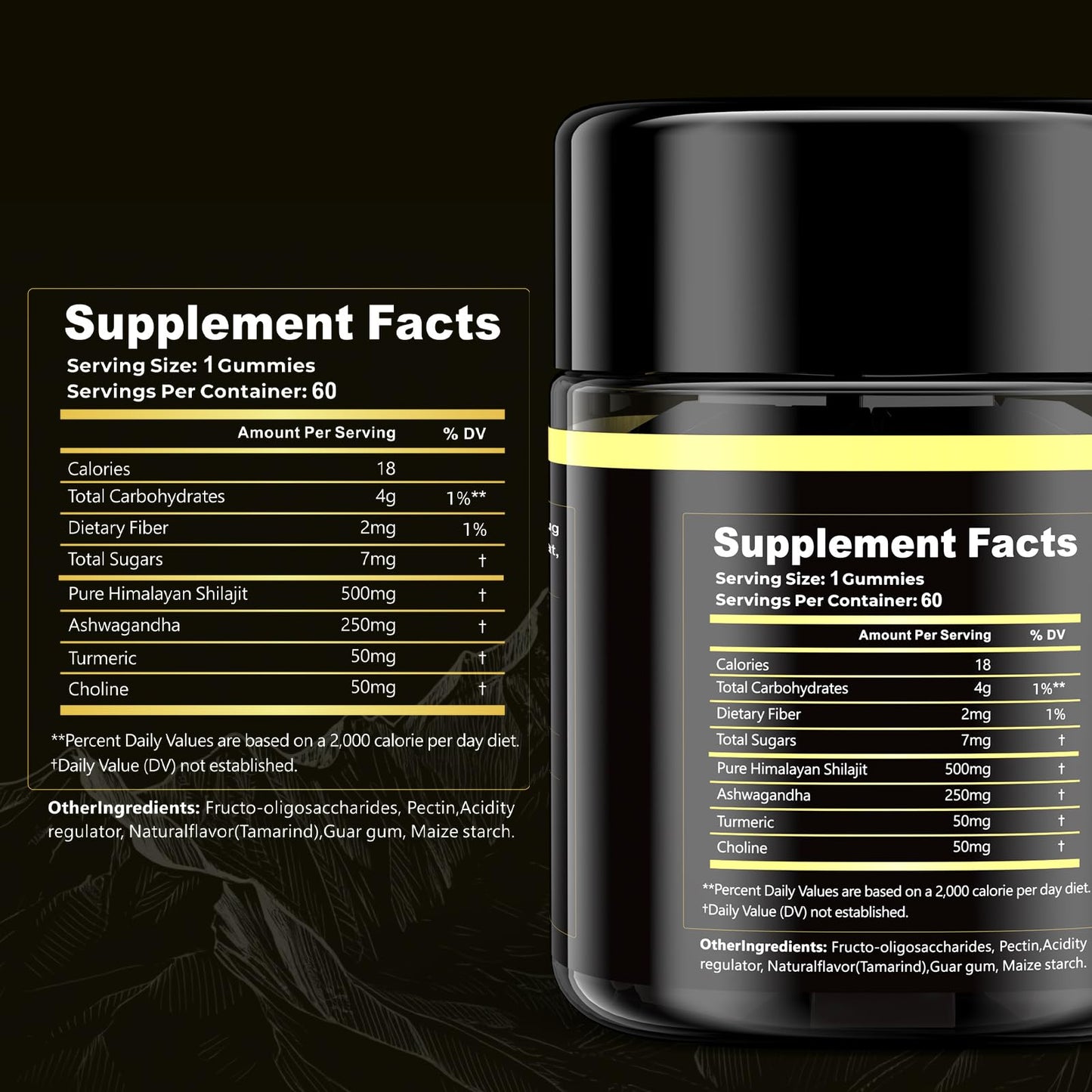 Eullsi Shilajit Gummies + Ashwagandha – 60 Count, Vegan & Non-GMO