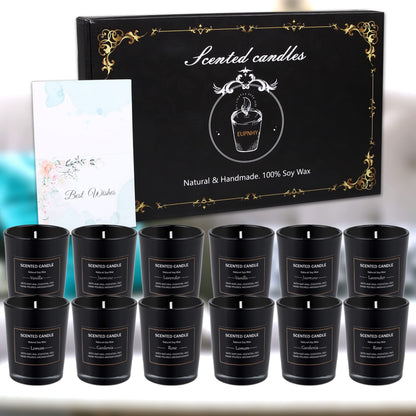 EUPNHY 12 Pack Scented Candles Gift Set - 2.5oz Soy Wax Aromatherapy Jars - Best Gifts for Women