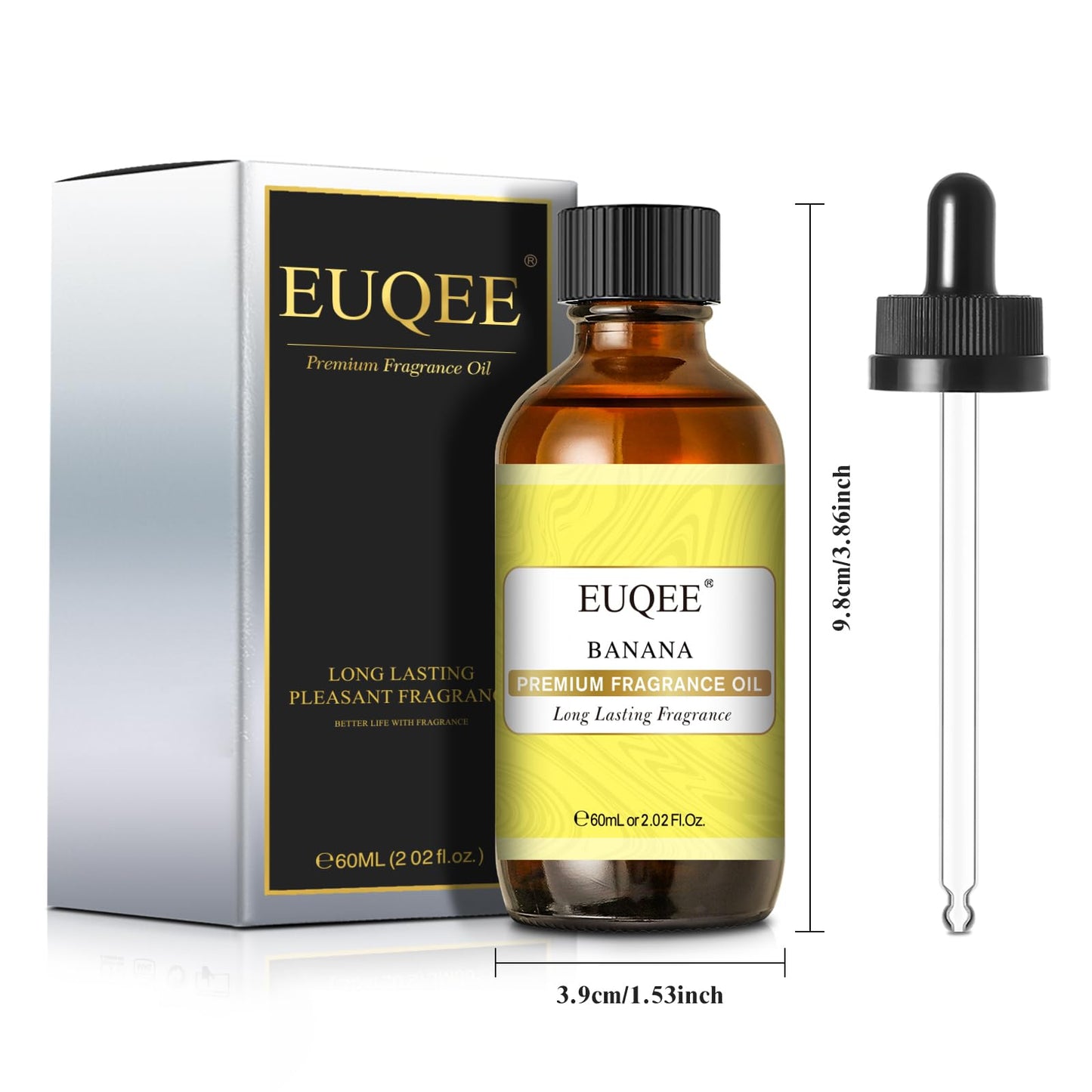 EUQEE Banana Fragrance Oil 60ml | Premium Essential Oil with Glass Dropper for Diffuser, Soap & Candle Making
