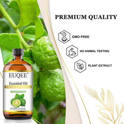 EUQEE Bergamot Essential Oil 118ml – Aromatherapy, Diffuser & Gift Box