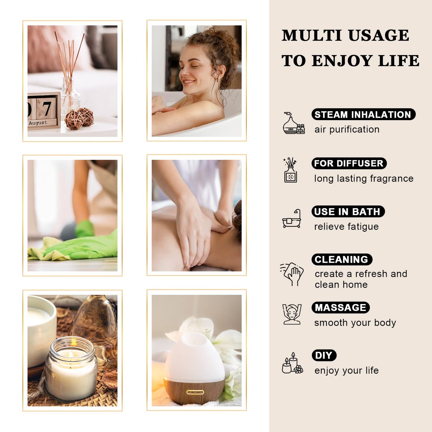 EUQEE Bergamot Essential Oil 118ml – Aromatherapy, Diffuser & Gift Box