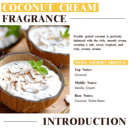 EUQEE Coconut Cream Fragrance Oil 60ml – Premium Essential Oil with Glass Dropper