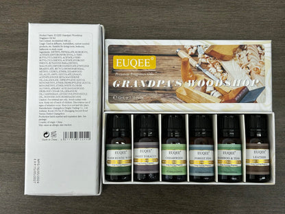 EUQEE Fragrance Oils Gift Set - Premium Woody Scents 6x10ml