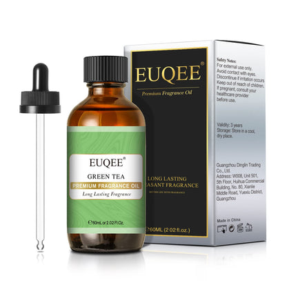 EUQEE Green Tea Fragrance Oils, 2.02 Fl oz / 60ml Essential Oils for Diffuser, Candle Making, DIY Soap with Glass Dropper