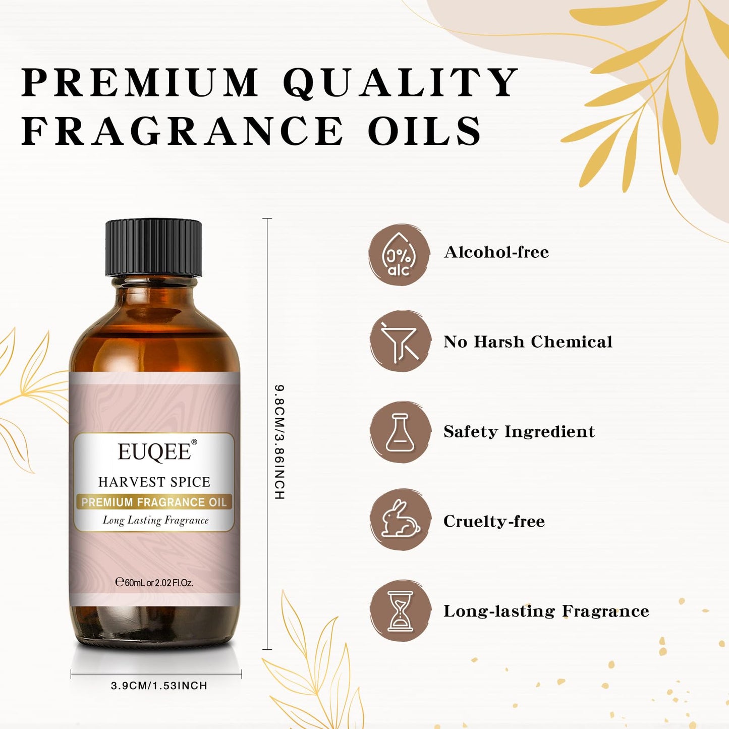 EUQEE Harvest Spice Fragrance Oil - Premium Fragrance Oils for Soap, Candles, Diffusers & DIY Bath Bombs (2.02 fl oz / 60 ml)