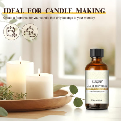 EUQEE Lily of the Valley Fragrance Oil 60ml – Premium Essential Oil with Glass Dropper
