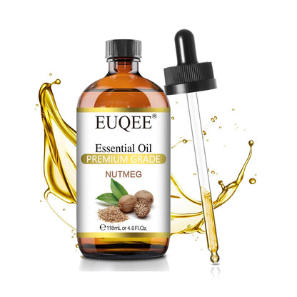 EUQEE Nutmeg Essential Oil 118ml – Aromatherapy Oil with Dropper