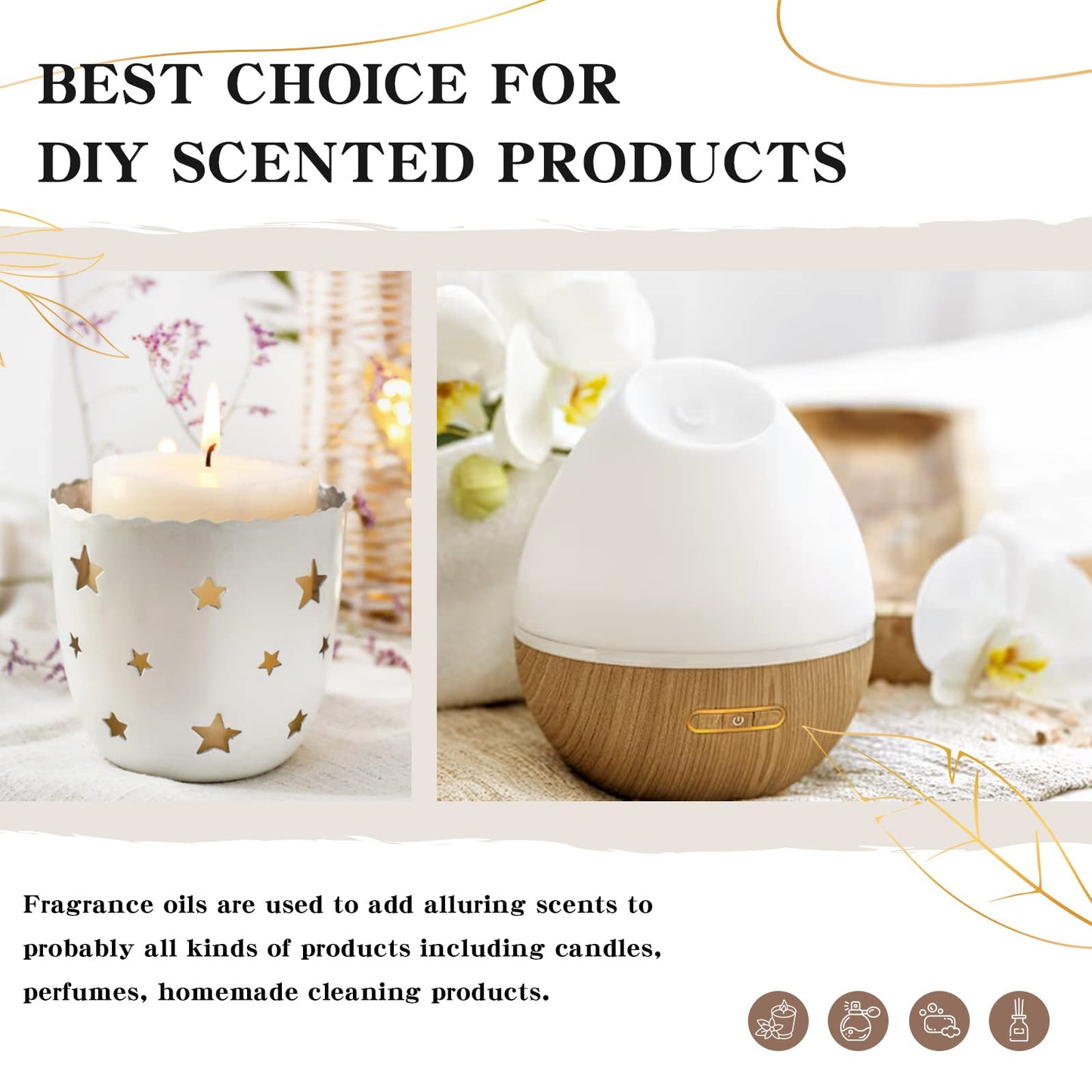 EUQEE Sweet Orange Fragrance Oil 60ml – Glass Dropper for Diffusers, Candles & Soap