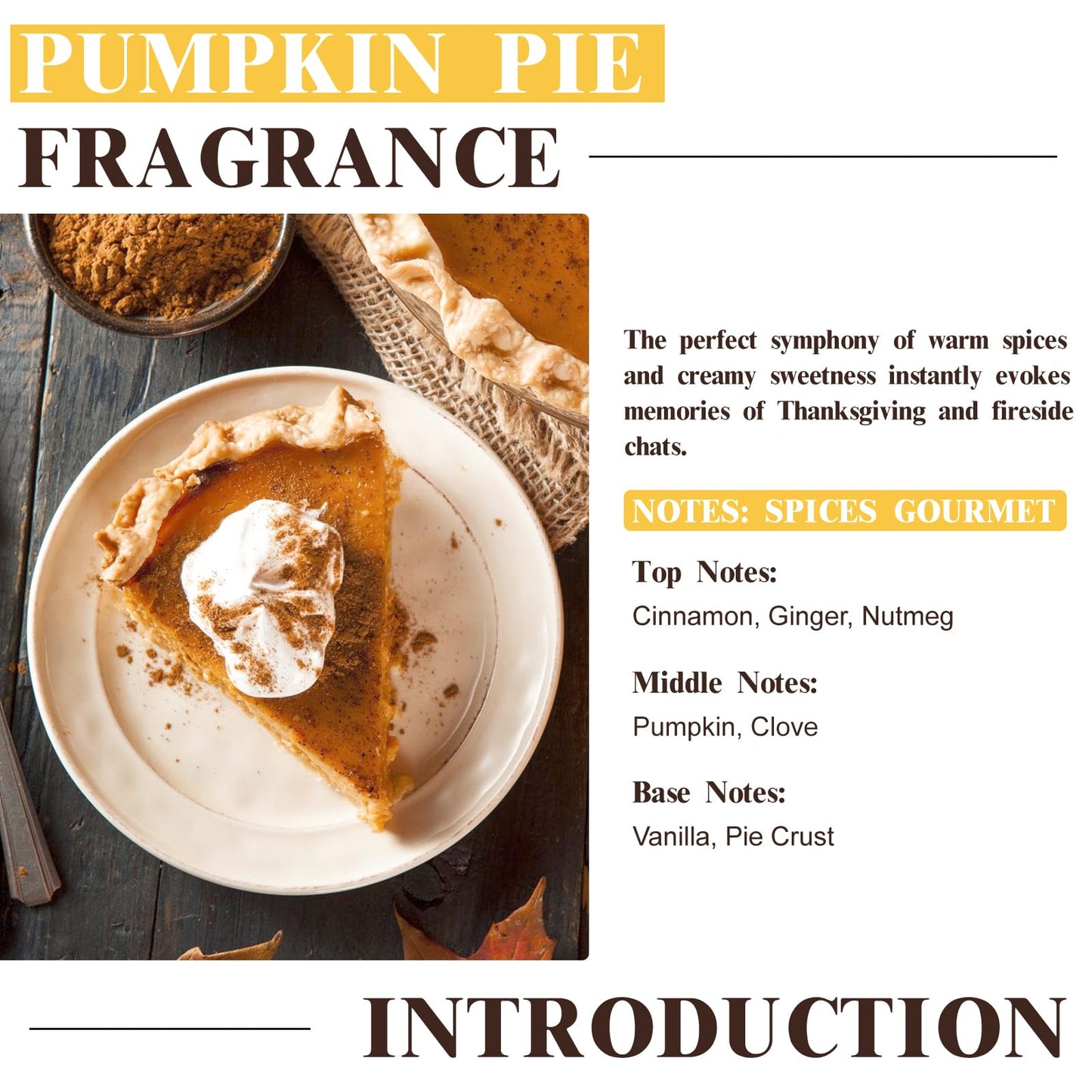 EUQEE Pumpkin Pie Fragrance Oil – Premium Pumpkin Pie Scent for Soap, Candles & DIY (2.02 fl oz / 60 ml)