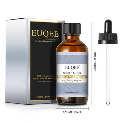 EUQEE White Musk Fragrance Oil – 60 ml (2.02 fl oz) for Diffusers, Candles, Soaps