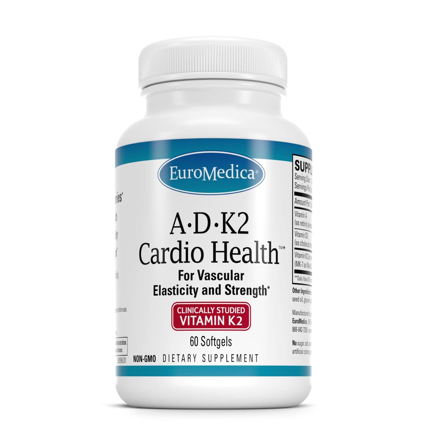 EuroMedica A•D•K2 Cardio Health – Cardio & Vascular Support Softgels (60)