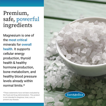 EuroMedica Magnesium + P-5-P - Bone & Heart Health Support Supplement - 60 Vegan Capsules