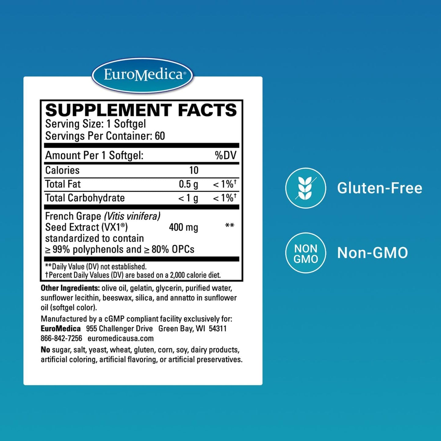 EuroMedica Clinical OPC - Cardiovascular & Immune Support Supplement | 60 Softgels