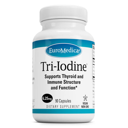 EuroMedica Tri-Iodine: Thyroid Support & Hormone Balance | 6.25 mg Iodine, 90 Capsules