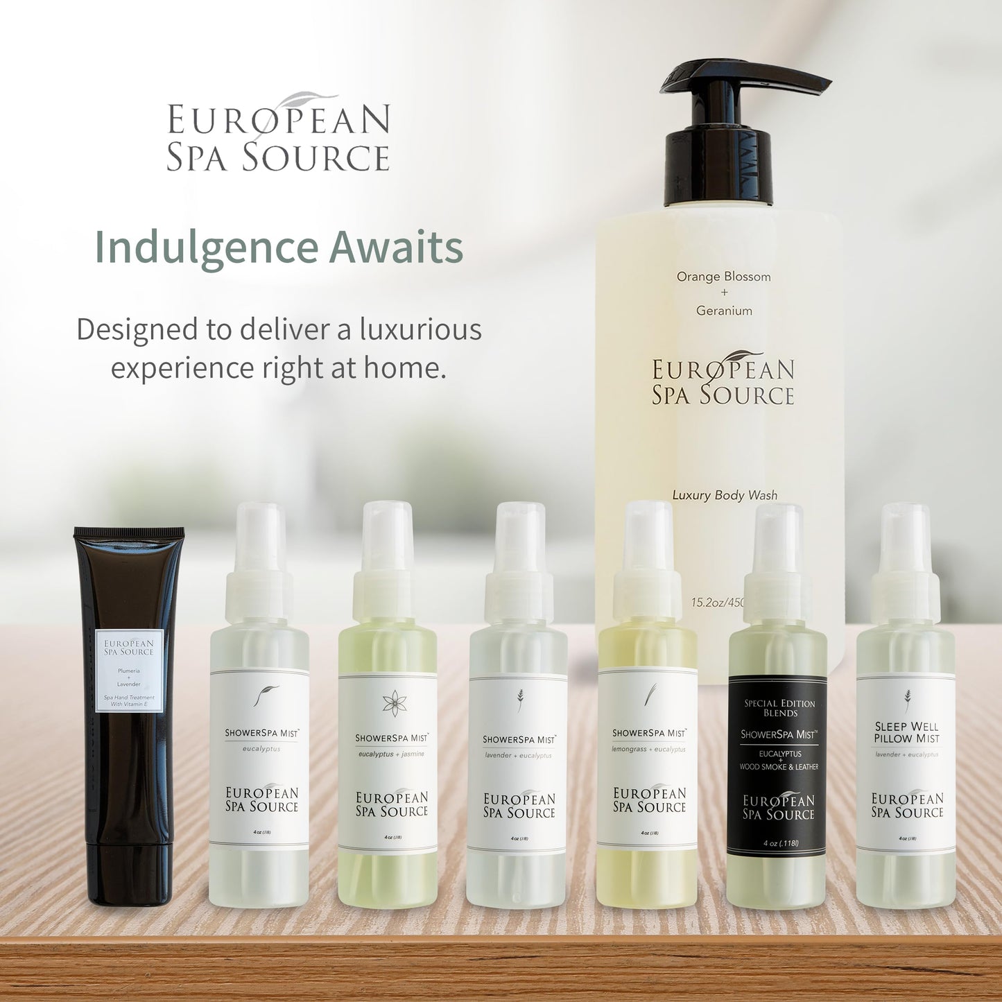 European Spa Source Jasmine + Eucalyptus Shower Spa Mist – 4 oz | Aromatherapy & Sinus Relief