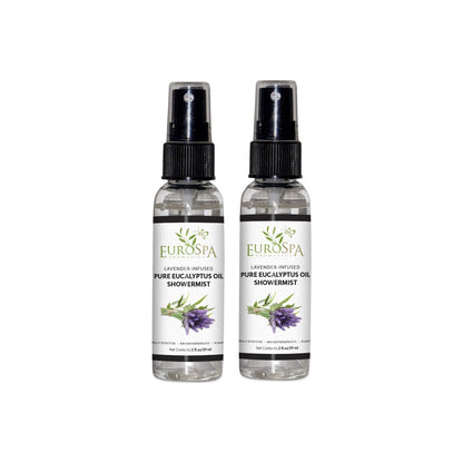 EuroSpa Aromatics Eucalyptus ShowerMist & Steam Room Spray – Lavender Infused, 2oz, 2 Pack