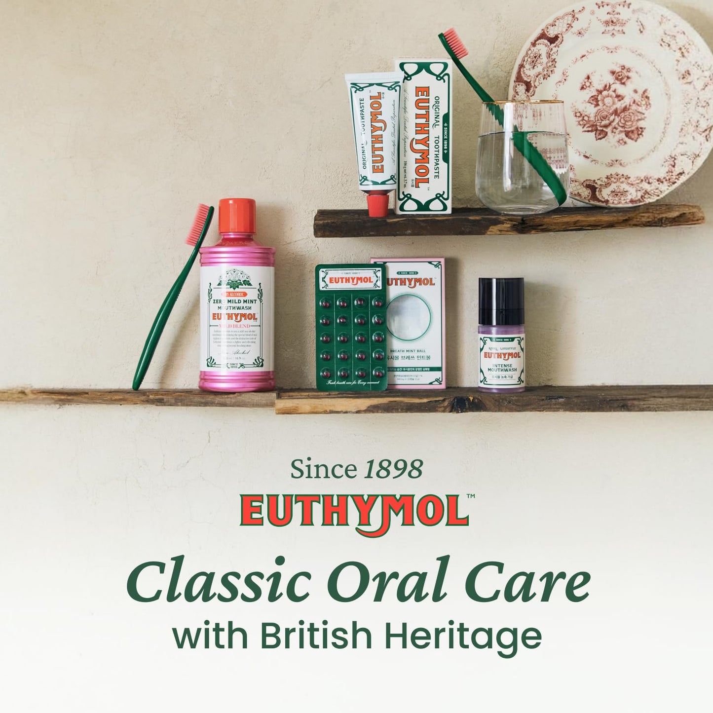 EUTHYMOL Original Toothpaste (3.7oz x5) – Fluoride-Free for Sensitive Teeth & Gums