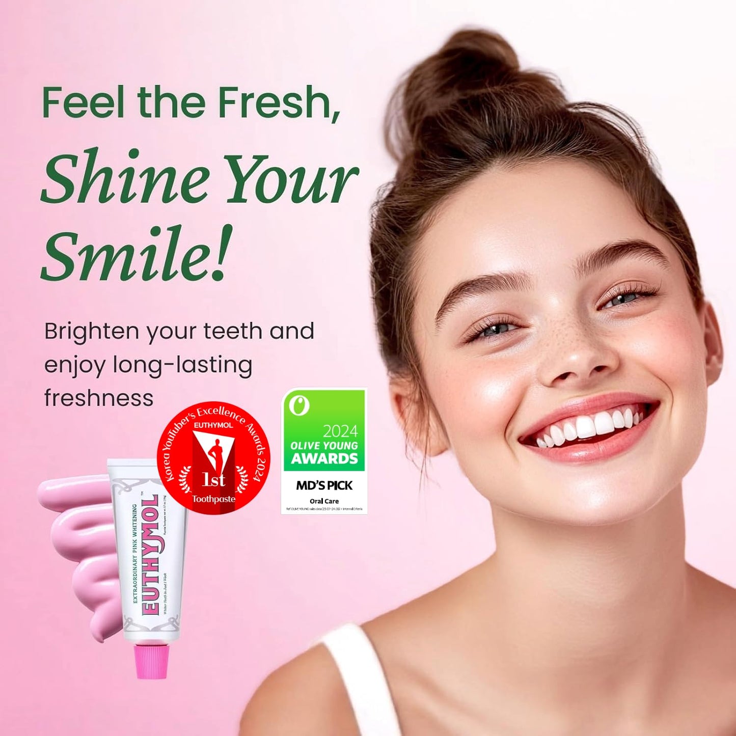 EUTHYMOL Whitening Toothpaste Pack of 5 – Stain Removal in 2 Weeks, Fresh Breath & Cavity Protection