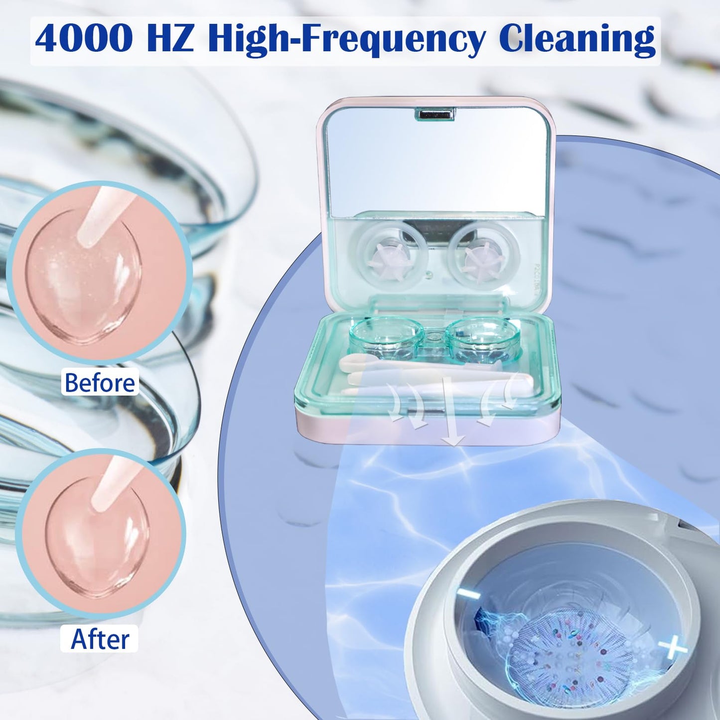 EV Pro Contact Lens Cleaner Machine – Portable Deep Clean with LED Light