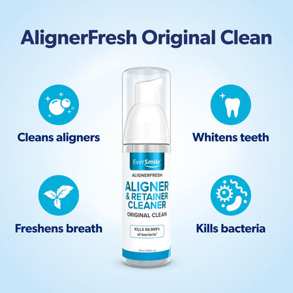 EverSmile AlignerFresh Original Clean Foam – Aligner Cleaner for Invisalign & All Clear Aligners, 25ml (2 Pack)