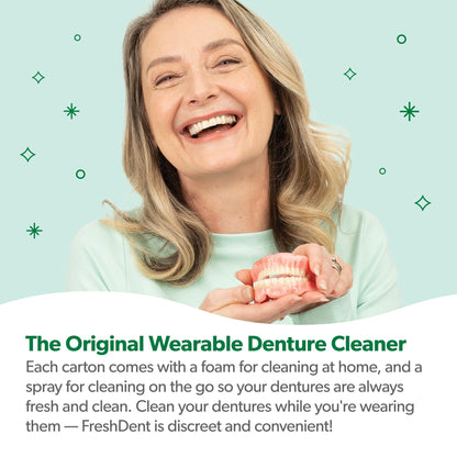 EverSmile FreshDent Denture Cleaner + Teeth Whitening Spray & Foam – 2pc Travel Size (50ml + 10ml)