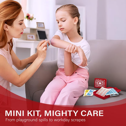 EVERLIT CARE Pocket-Aid Mini First Aid Kit — Compact 50‑Item Hard-Shell Case for Travel, Home, Office