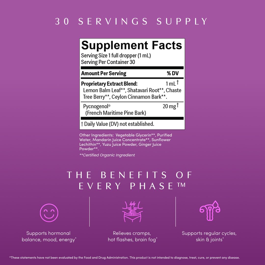 Every Phase by Apothékary — Natural Hormone Support Drops, 1 oz, 30 Servings