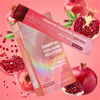 EVERYDAZE Essential Collagen Jelly Stick — 40 Pack (4 x 10ct) | Vegan Collagen Peptide, Pomegranate Flavor