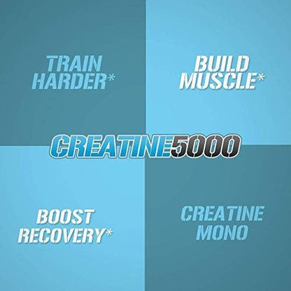 EVL Creatine5000 – 5g Creatine Monohydrate, 60 Servings, Unflavored