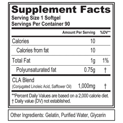 Evlution CLA 1000mg Pills – Fat Burn & Metabolism (Stimulant-Free)