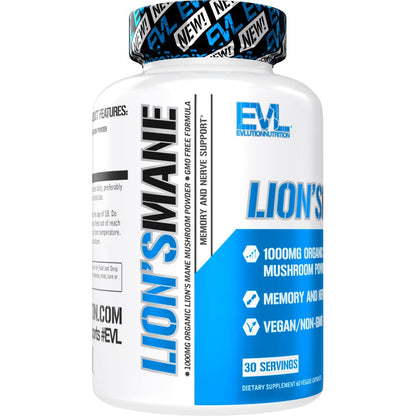 EVL Lion’s Mane Mushroom Supplement – Focus, Memory & Immunity (Pack of 2)
