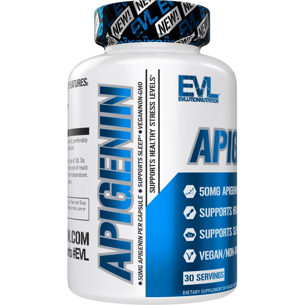 Evlution Pure Apigenin Chamomile 50mg - Sleep & Mood Support | Vegan, Non-GMO