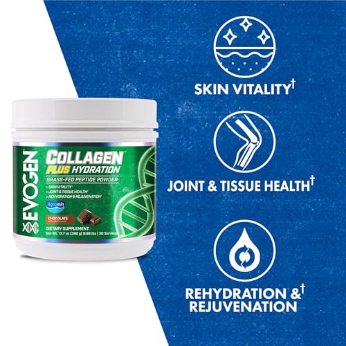 Evogen Collagen Plus Hydration – Grass-Fed Collagen for Skin & Joints | Chocolate