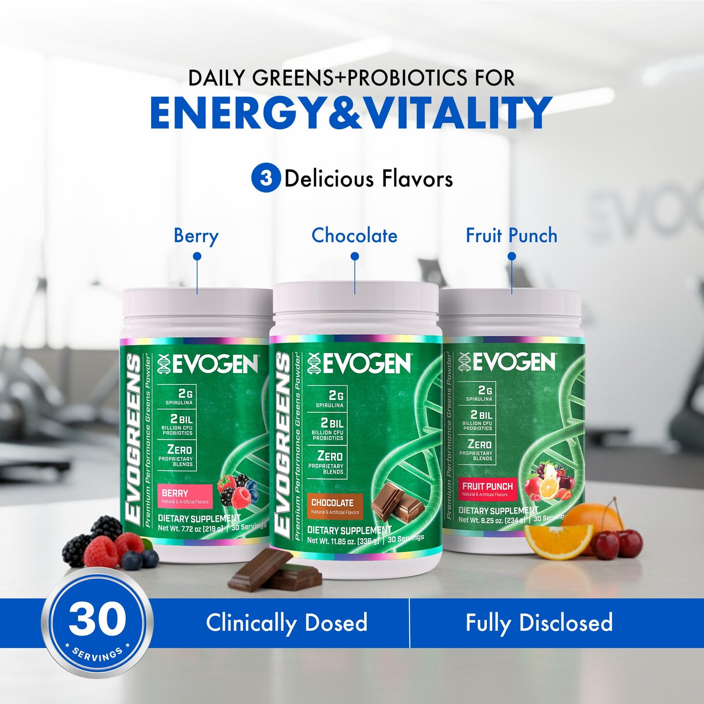 Evogen Evogreens - Super Greens Powder for Recovery, Wellness & Immune Health | 30 Servings