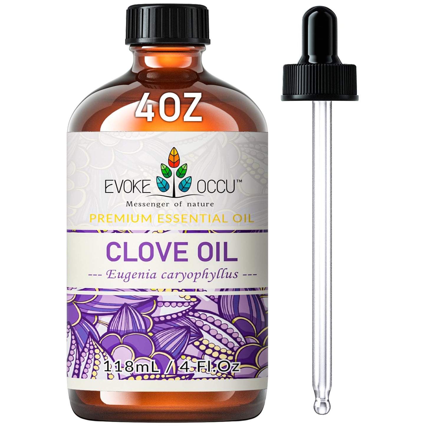 EVOKE OCCU Clove Oil for Teeth & Gums | Toothache Relief & Fresh Breath (DIY Mouthwash) – 4 Fl Oz